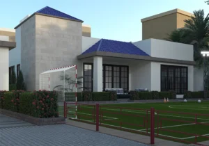تصميم خارجي استراحة مودرن الخرج استشارات هندسية المحايد