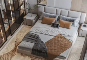 تصميم غرفة نوم مودرن، ديكورات حوائط خشبية، إضاءة غرف نوم حديثة، تصميم حمامات مودرن، مكتب المحايد